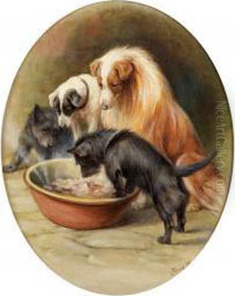 A Lesson In Patience Oil Painting by Fannie Moody