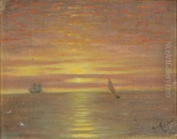 Lake George Oil Painting by Nelson Augustus Moore