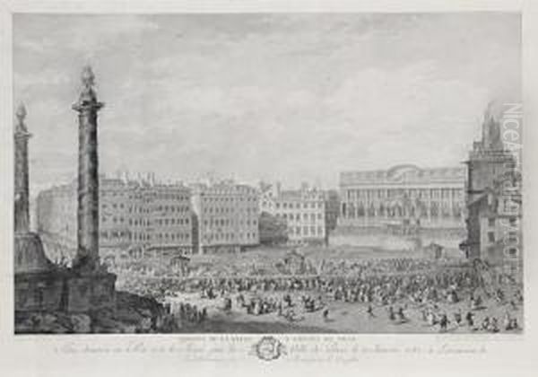 Arriv e De La Reine L'h tel De Ville Oil Painting by Jean-Michel Moreau