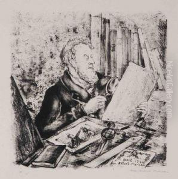 L'amateur De Gravures Oil Painting by Luc Albert Moreau