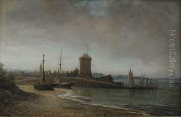 Hamnmotiv Fran Algeriet Oil Painting by Antoine Leon Morel-Fatio