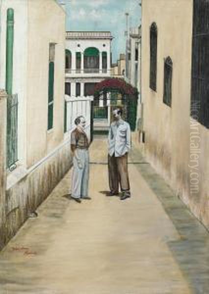 Scene De Rue Oil Painting by Rafael Moreno