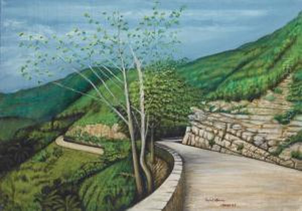 Route De Montagne Au Printemps Oil Painting by Rafael Moreno