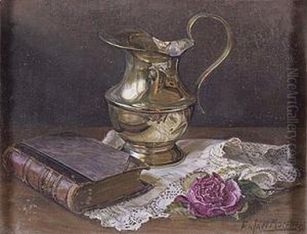 Bodegon Con Jarra Oil Painting by Rafael Moreno