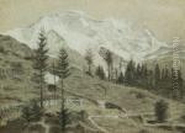 Paesaggio Montano Oil Painting by Mario Moretti Foggia