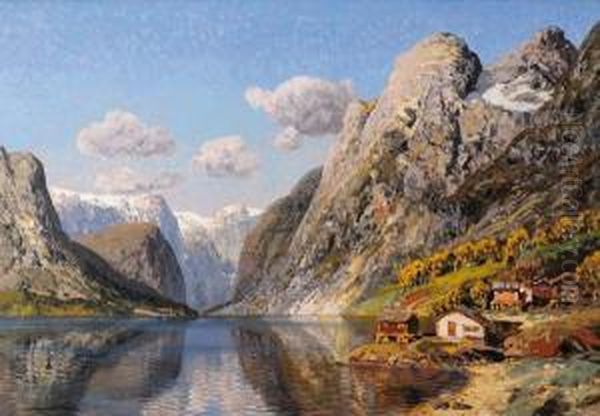 Paesaggio Lacustre Oil Painting by Mario Moretti Foggia