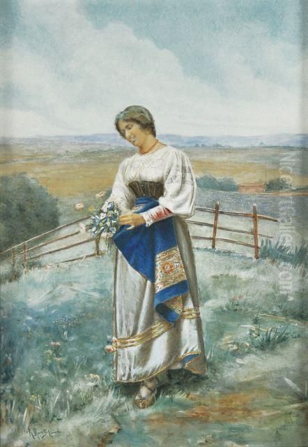 Peasant Woman Oil Painting by Renato Moretti