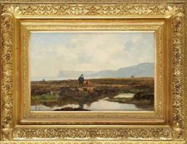 Les Ramasseuses De Varech Oil Painting by Antony Paul Emile Morlon