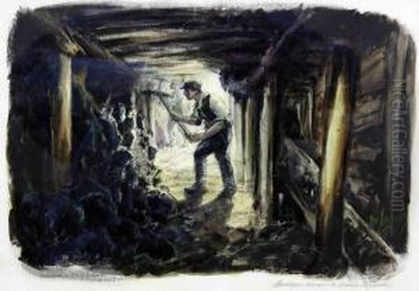 Miners Oil Painting by Petar Morozov