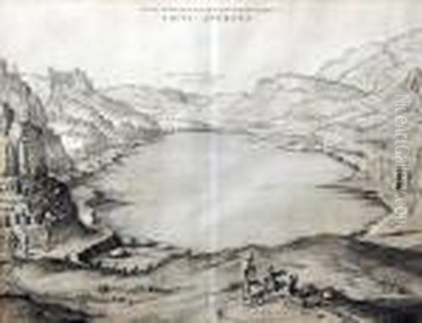 Lago D'averno Oil Painting by Pierre (Pieter) Mortier