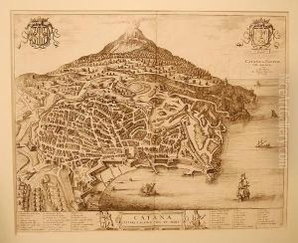 Catania Urbs Siciliae Clarissima Patria S. Agathae Virginis Et Mart Oil Painting by Pierre (Pieter) Mortier