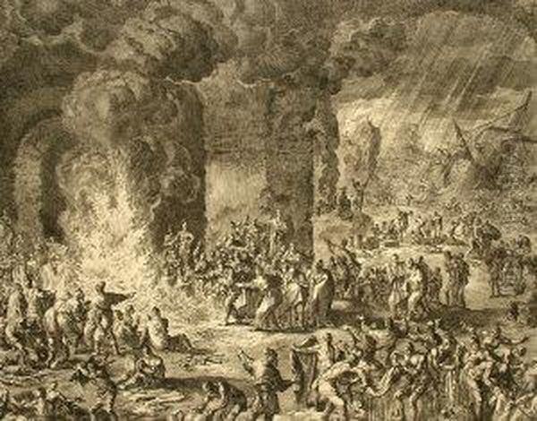 Scene From The Old Testament Oil Painting by Pierre (Pieter) Mortier