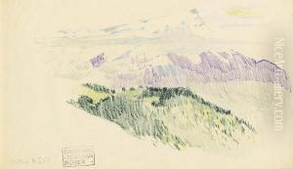 Berggipfel Bei Luysin (kanton Waadt, Schweiz) Oil Painting by Kolo Moser