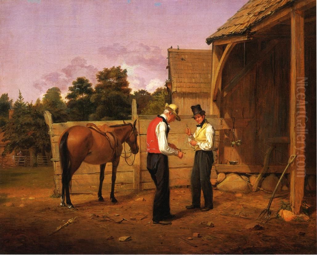 Bargaining For A Horse (farmers Bargaining) Oil Painting by William Sidney Mount