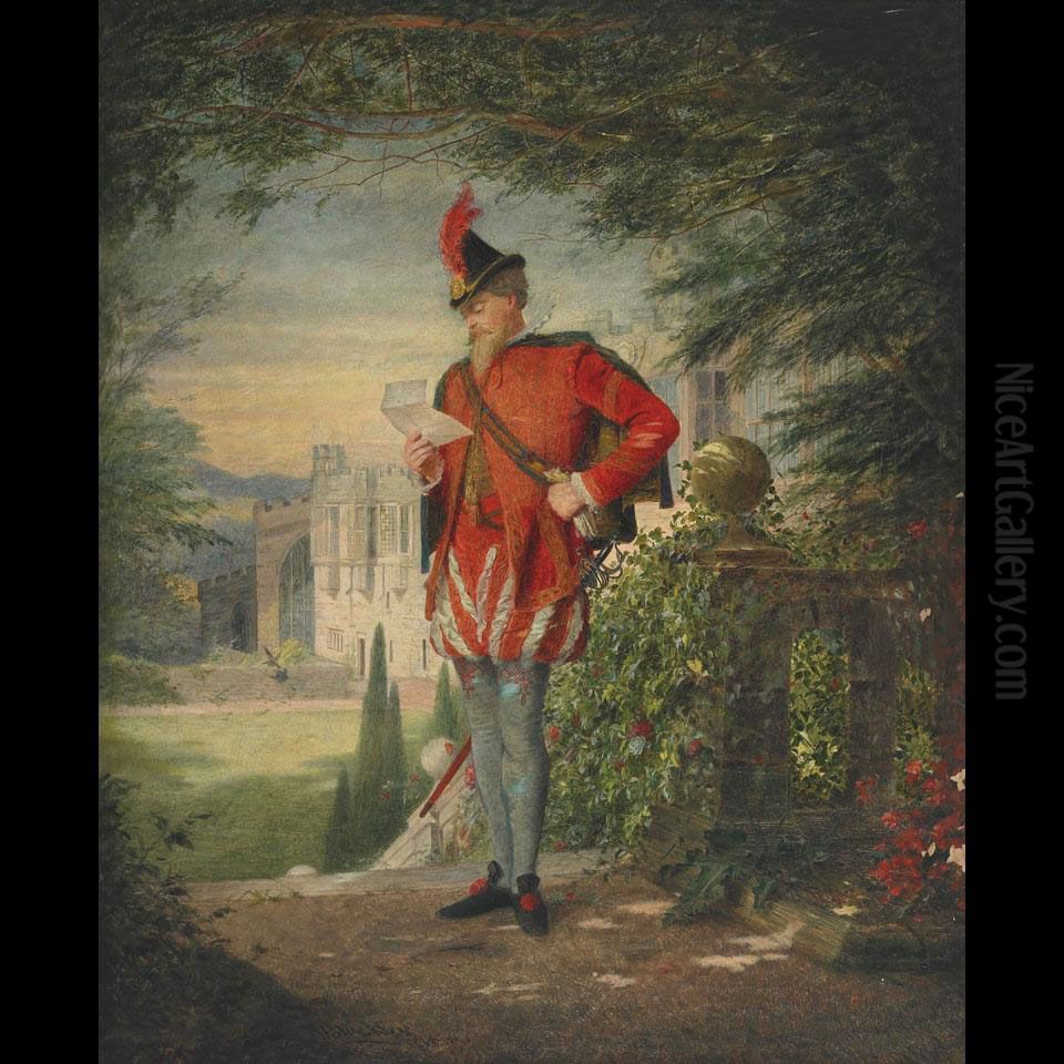 A Message To The Court Oil Painting by William Jabez Muckley