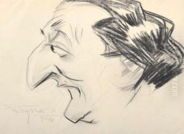 Caricatura Di Petrolini Oil Painting by Gino Mugnai