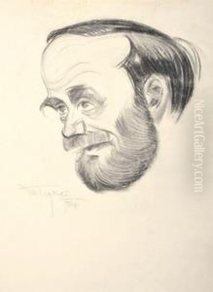 Caricatura Di Oscar Ghiglia Oil Painting by Gino Mugnai