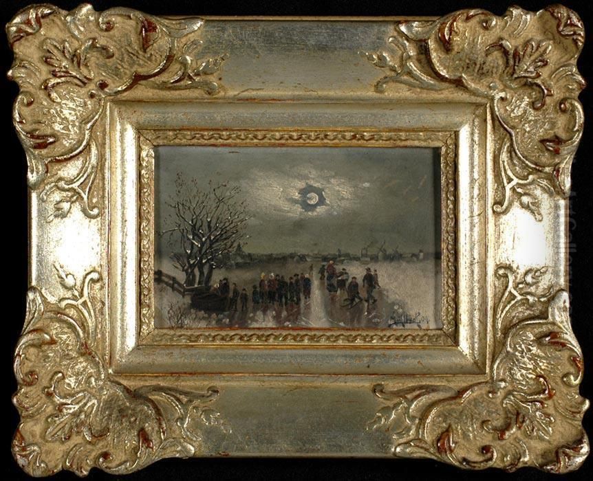 On Ice Oil Painting by Josef Muhlbeck