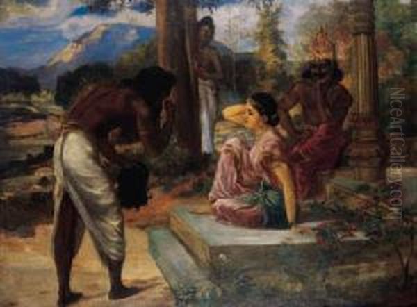 Magic Head Oil Painting by Archibald Herman Muller