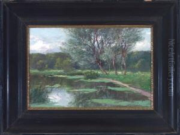 Weiden Am Bachufer Oil Painting by Carl Muller