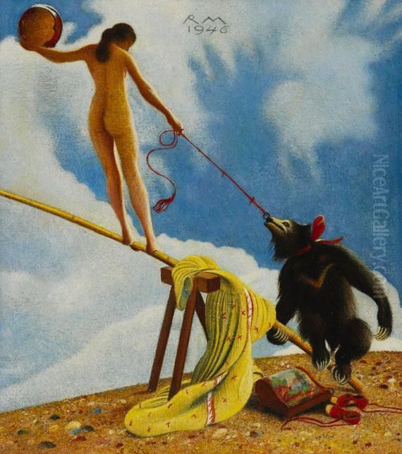 Auf Der Schaukel Oil Painting by Richard Muller