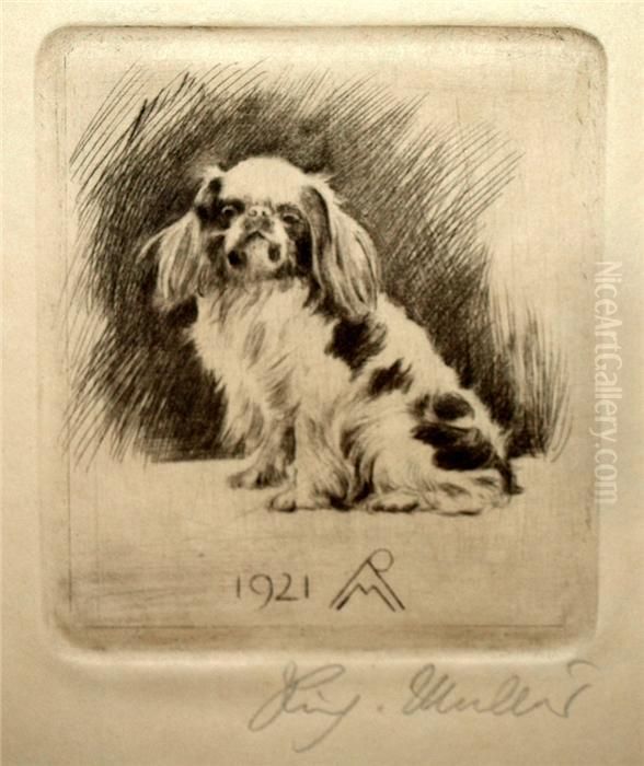 Sitzender Pikinese Oil Painting by Richard Muller