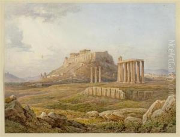 View OfThe Acropolis Of Athens Oil Painting by Rudolph Muller