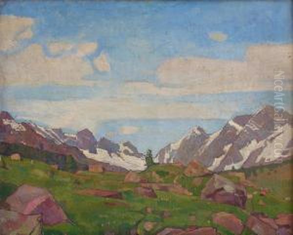 Paysage Montagneux Oil Painting by William James Muller