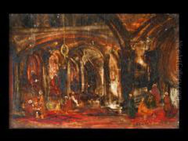 Bazar In Kairo Oil Painting by William James Muller