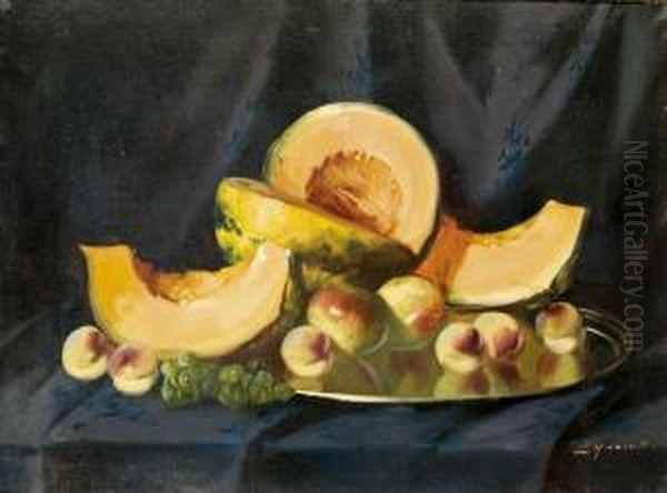 Sargadinnyes Csendelet Oil Painting by Vilmos Murin