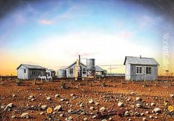 Angledool Station Oil Painting by J. Murray