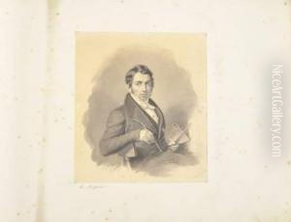 Portrait De PietroBenvenuti Oil Painting by Luigi Mussini