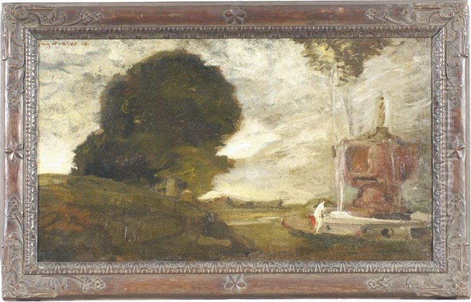 Landschaft Mit Badender Oil Painting by Franz Naager