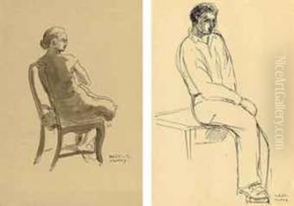 Portrait Of A Seated Girl Oil Painting by Vilmos Nagy