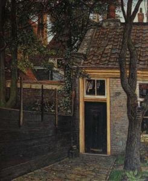 Binnenhof, Oud Amsterdam Oil Painting by Dirk Berend Nanninga