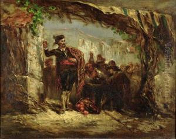 Fete Espagnole Oil Painting by Celestin Francois Nanteuil