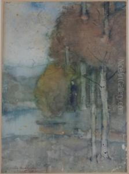 Amongst The Birches Oil Painting by Charles Austin Needham