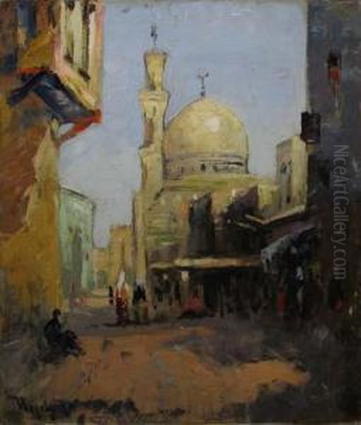 Strada In Orient Oil Painting by Rudolf Negely