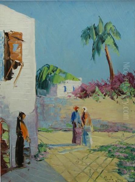 Peisaj In Orient Oil Painting by Rudolf Negely