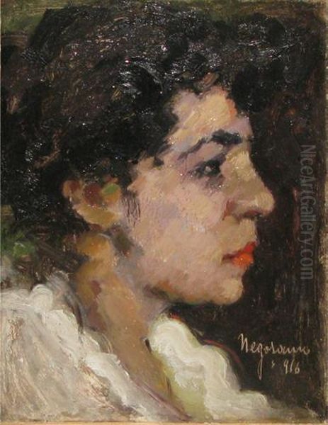 Portret De Fata Oil Painting by Grigore Negosanu