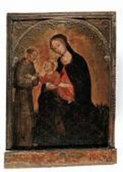 Madonna Mit Kind Und Hl. Franziskus Oil Painting by Ottaviano Nelli