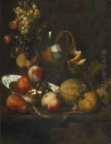 Fruchtestillleben Oil Painting by Marten Nellius