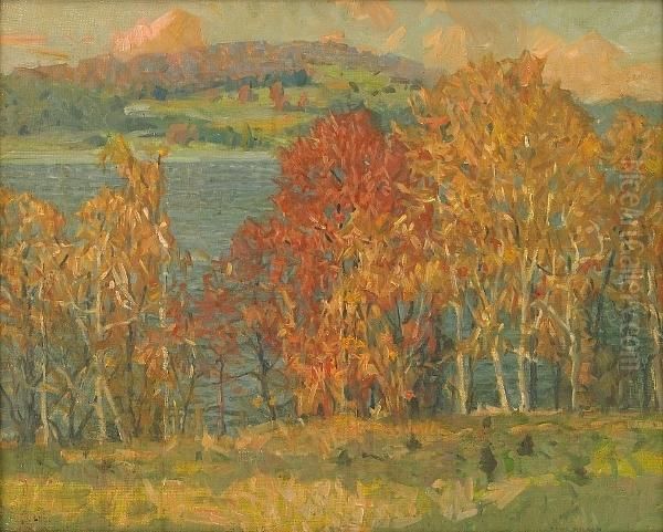 Along The Water's Edge Oil Painting by Ernest Bruce Nelson