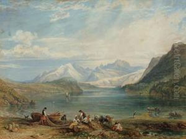 Loch Fad, Isle Of Bute Oil Painting by William Andrews Nesfield