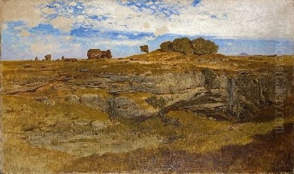 An Der Via Appia Oil Painting by Ludwig, Louis Neubert