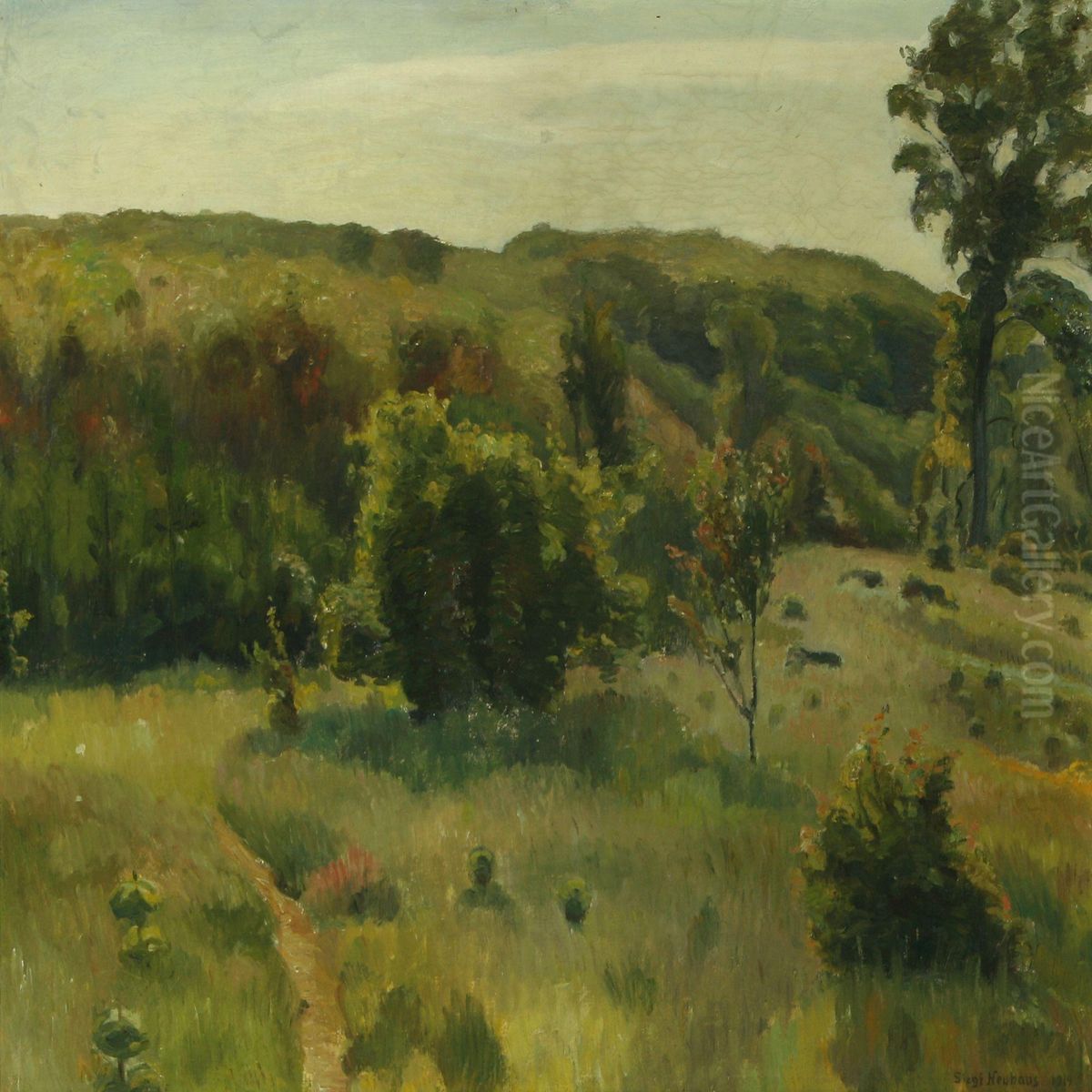 Forest Scenery Oil Painting by Siegfried Neuhaus