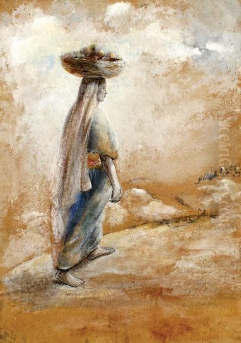 Woman Carrying A Vessel Oil Painting by Anni Neumann