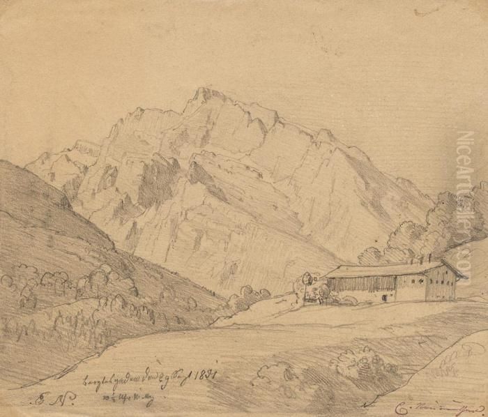 Alpenlandschaft Bei Berchtesgaden Oil Painting by Eugen Neureuther