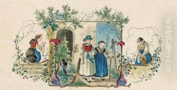 Nach Der Kirche Oil Painting by Eugen Neureuther