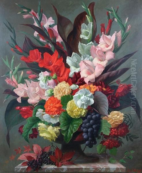 Summer Flowers Oil Painting by John E. Nicholls